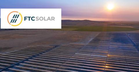 Solar panels and FTC Solar logo