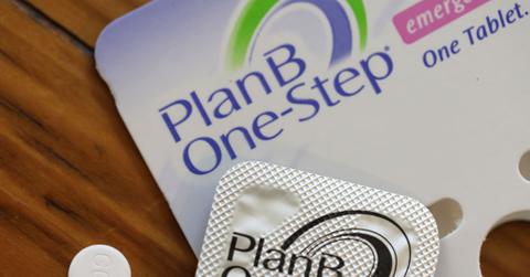 a PlanB one-step contraceptive tablet is displayed