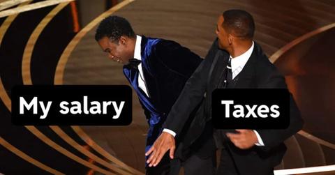 Tax day meme with Will Smith and Chris Rock