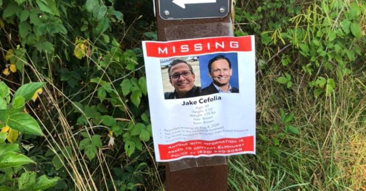 A missing poster for Jake Cefolia