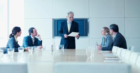 A company's board discussing data