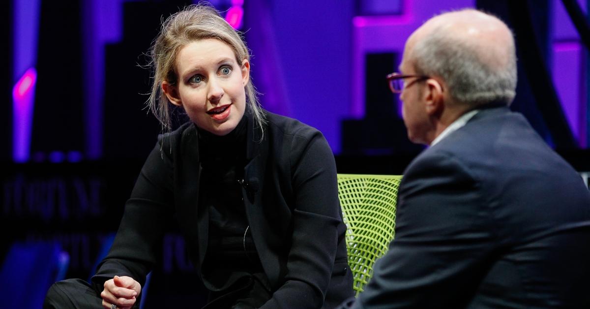 Elizabeth Holmes speaks during an interview. 