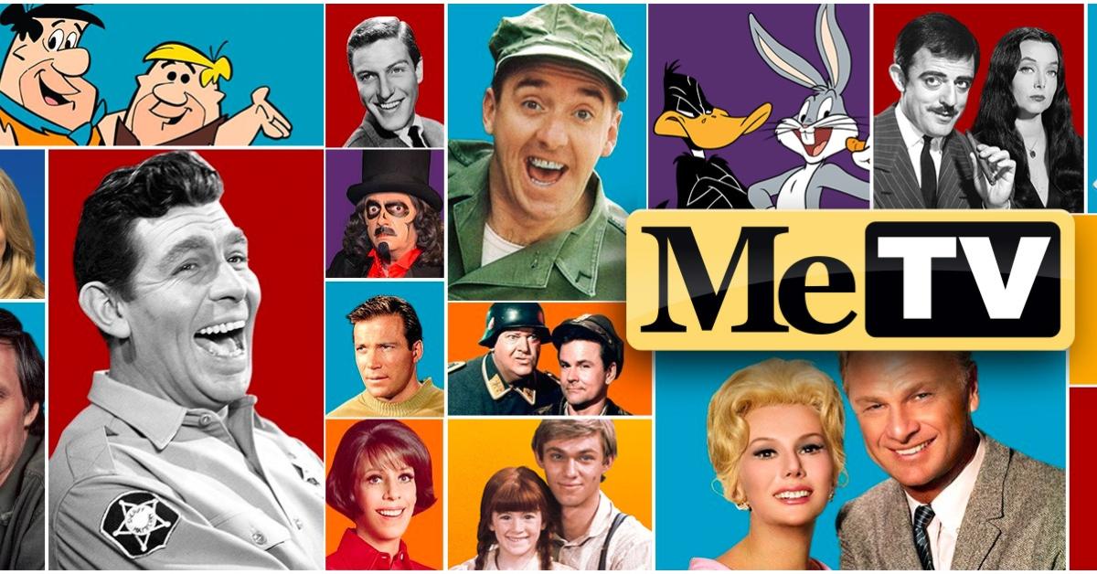 MeTV logo and shows
