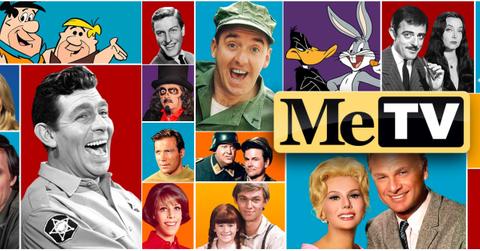 MeTV logo and shows