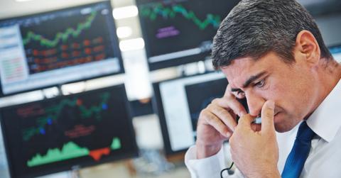 Stock trader speaking on phone