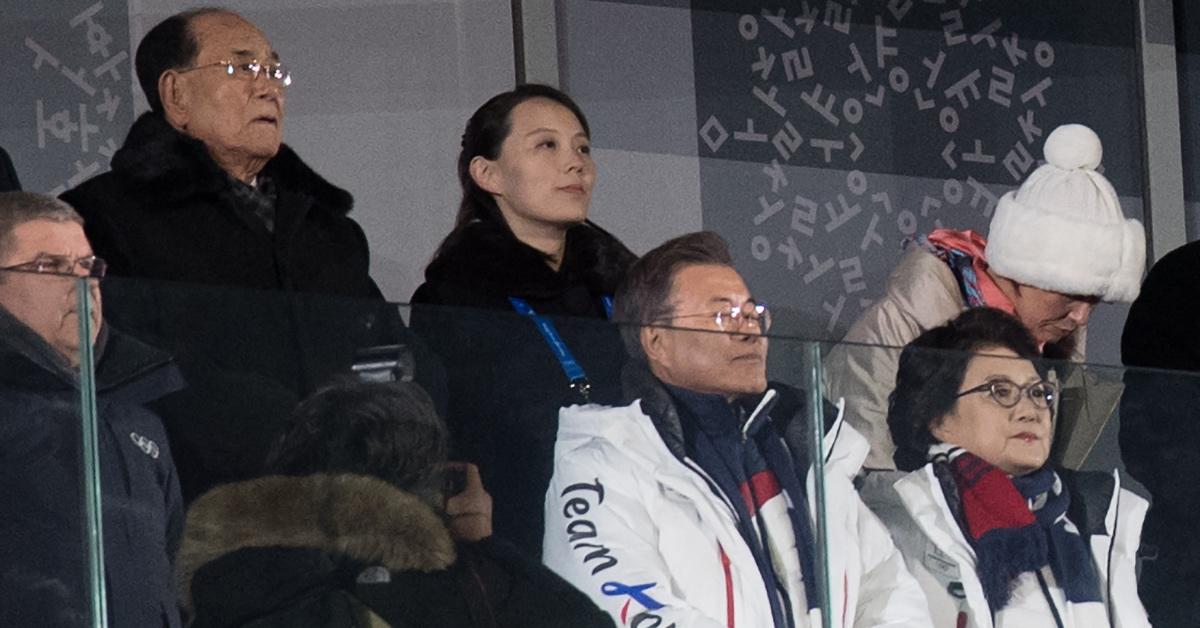 Kim Yo Jong watching PyeongChang Winter Olympics on February 9, 2018