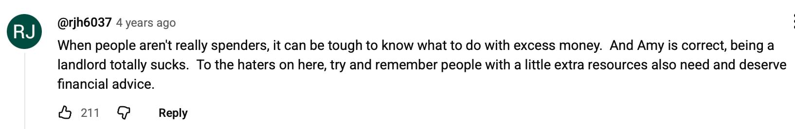 Comment on woman's call to Dave Ramsey about being overwhelmed with $2 million net worth.
