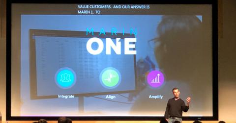 Marin Software's Tal Nathan makes a presentation