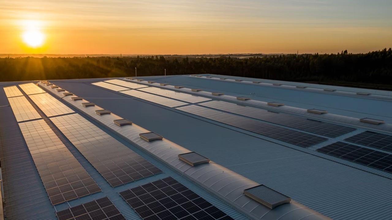 Solar panels on a roof