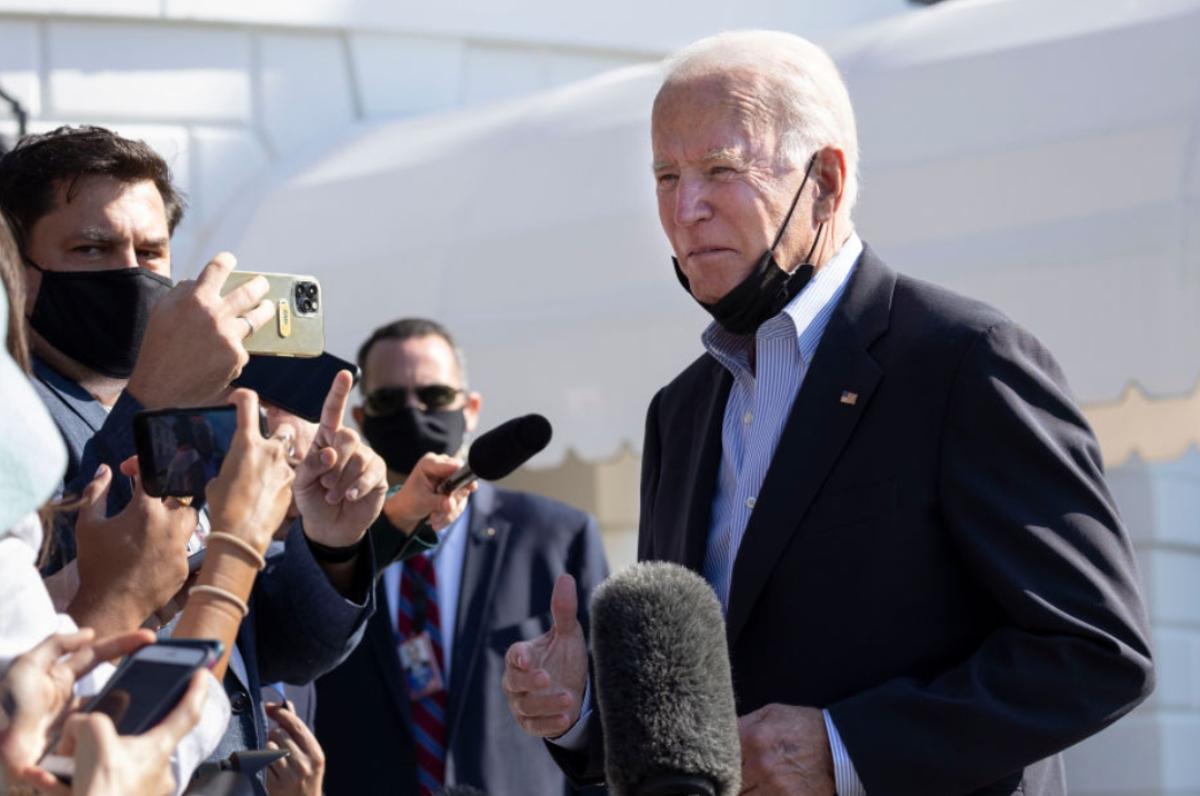 Biden speaks to reporters