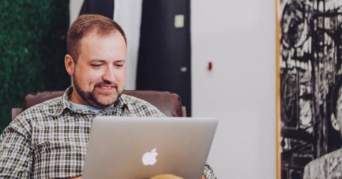 Man looking on a laptop