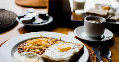 beans breakfast fried eggs