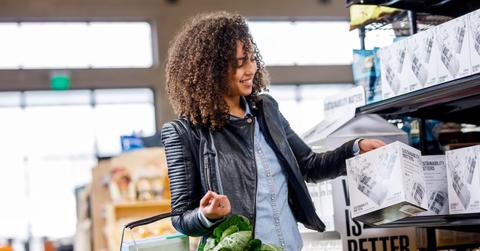 A woman buying groceries