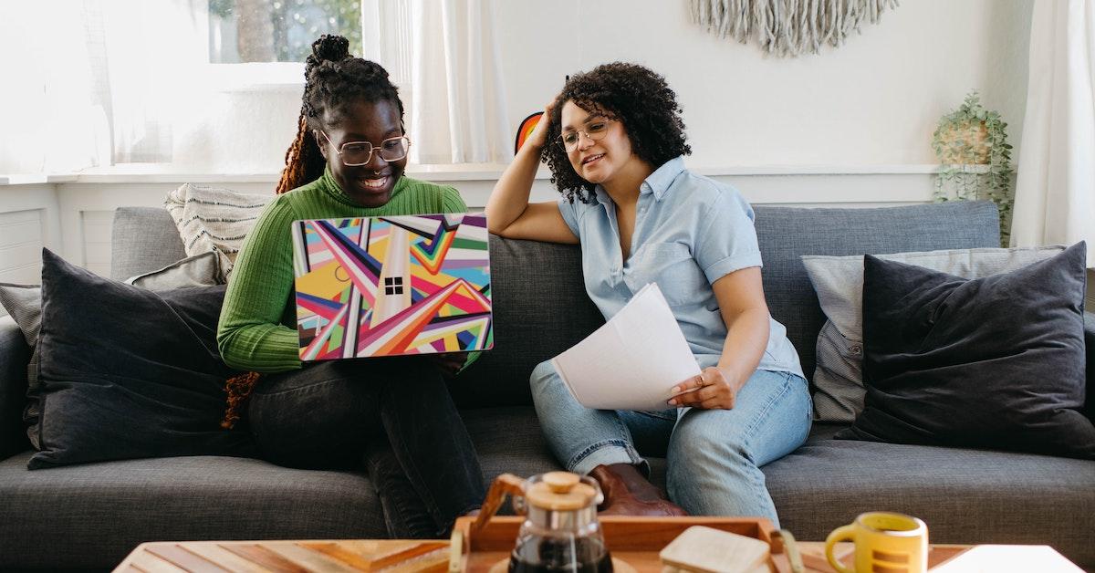 girls working on computer