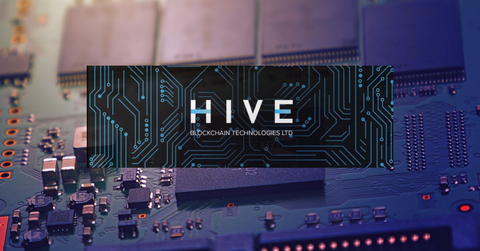 HIVE logo over computer components