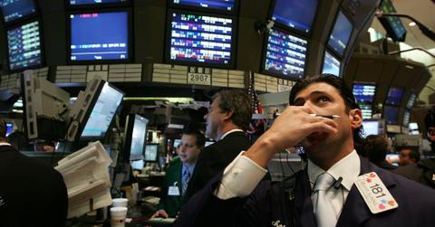 Trader looking at stock market data