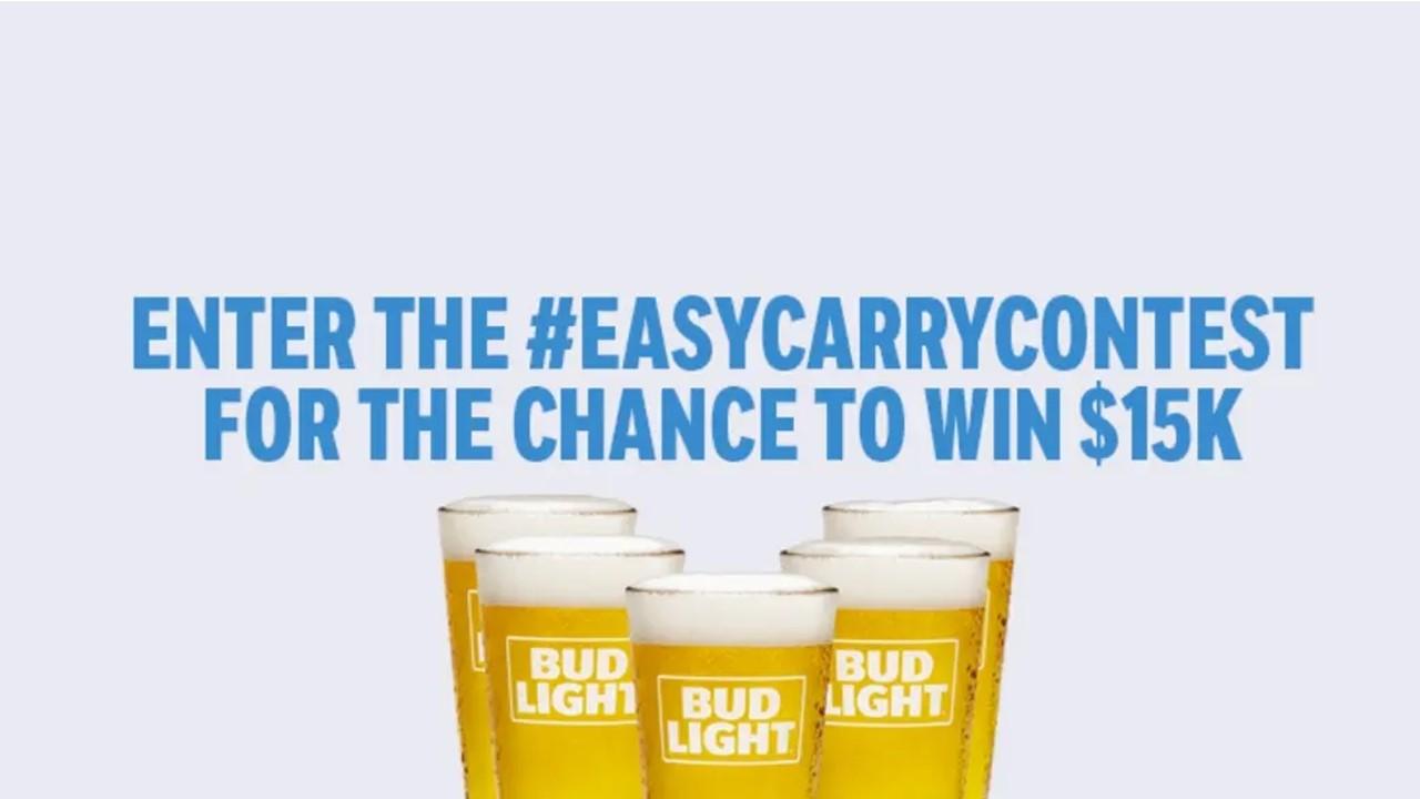 An advertisement for Bud Light's Easy Carry Contest