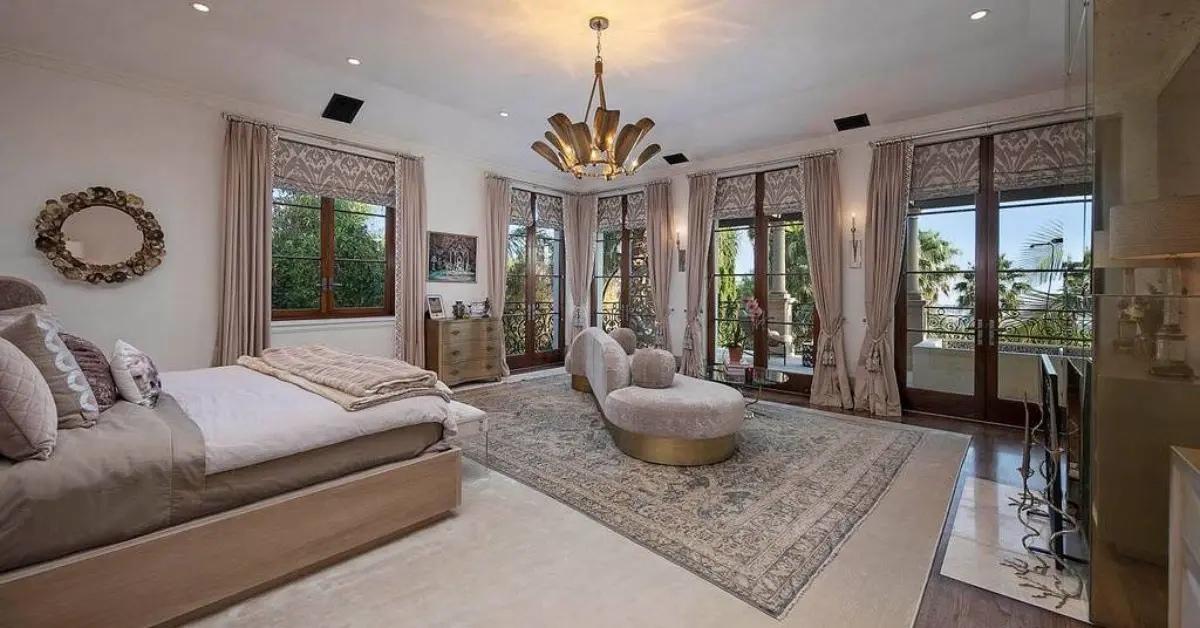 One of five bedrooms in the Montecito home from the Prince Harry documentary.