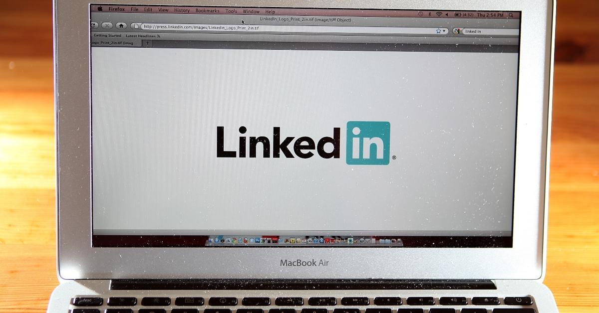 LinkedIn on a laptop