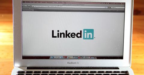 LinkedIn on a laptop
