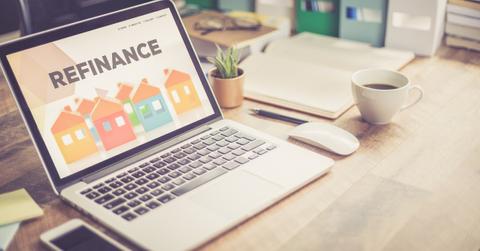 Refinance display on a laptop