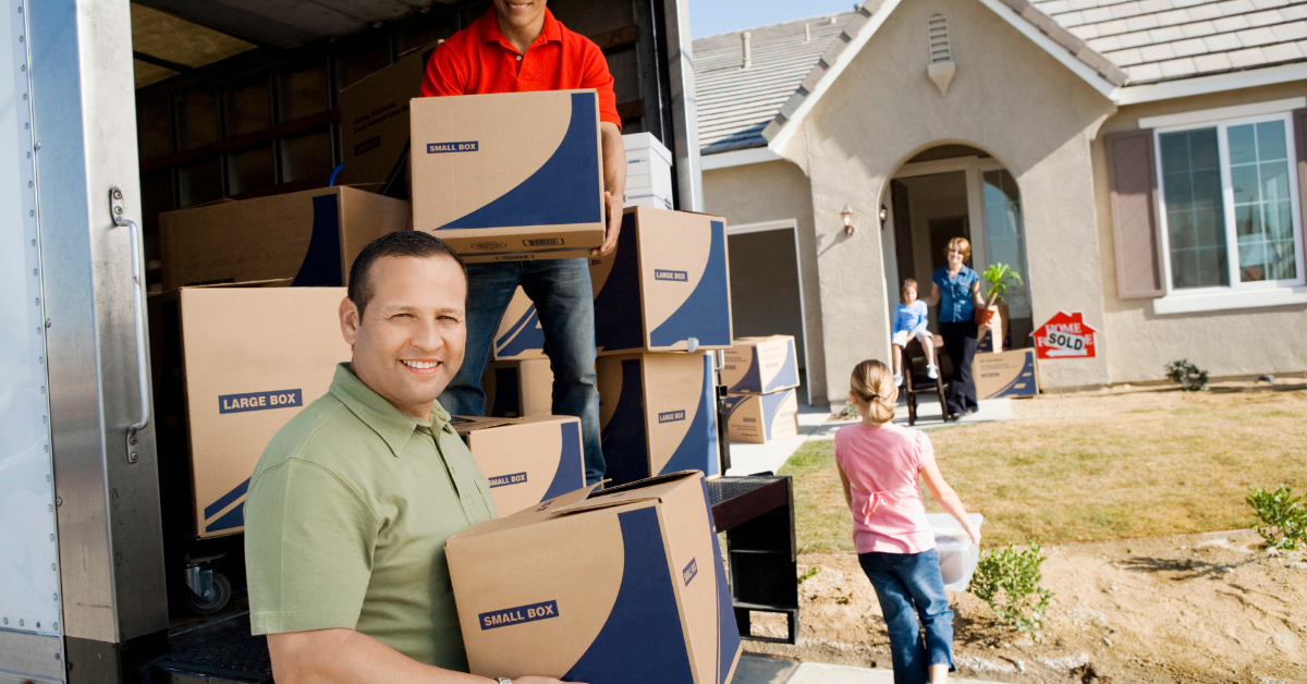 A family moving into a new home