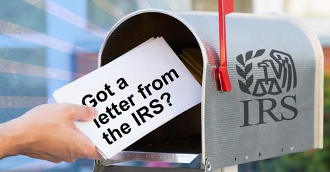 IRS graphic of letter being put in mailbox