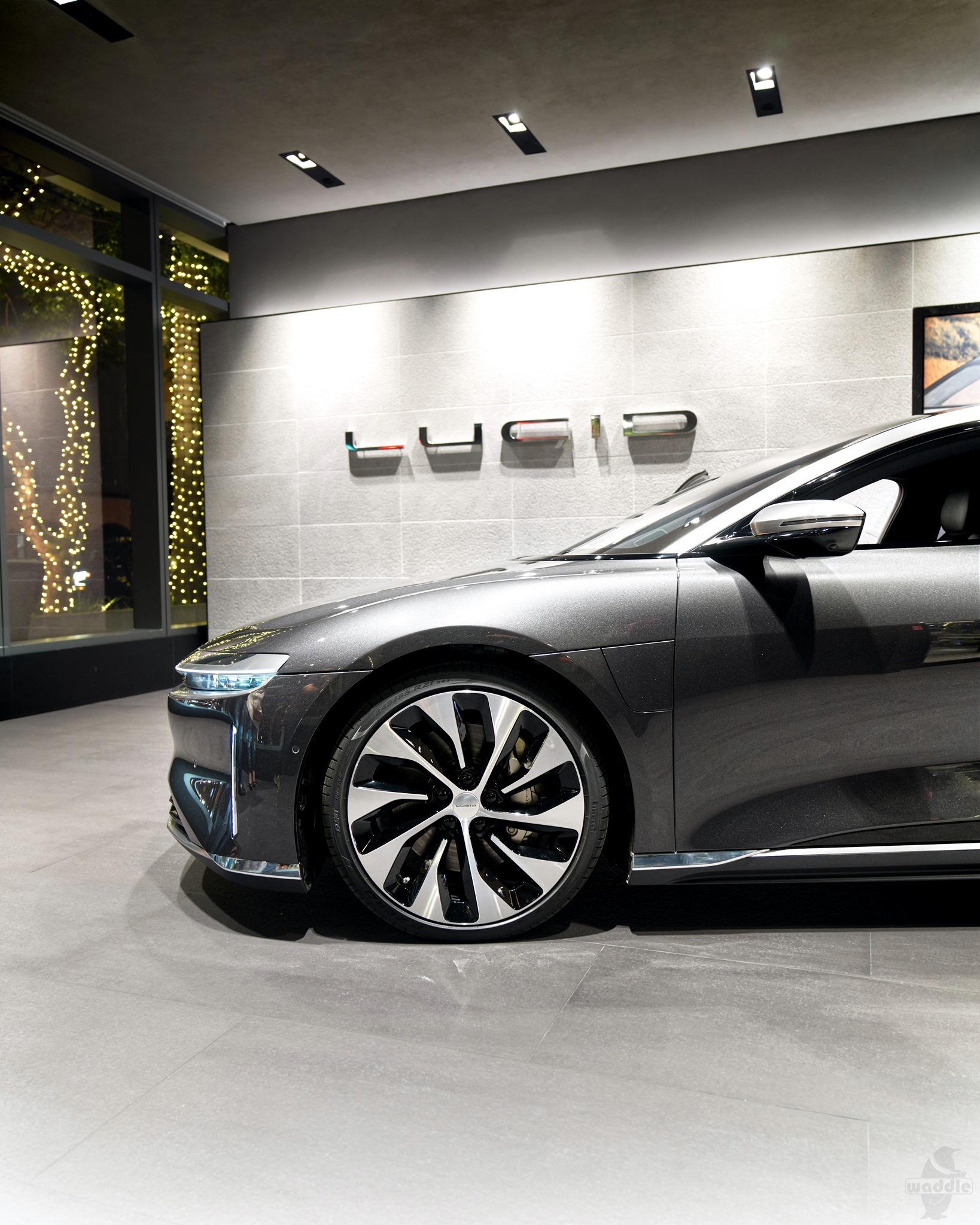 Lucid Motors sign and car