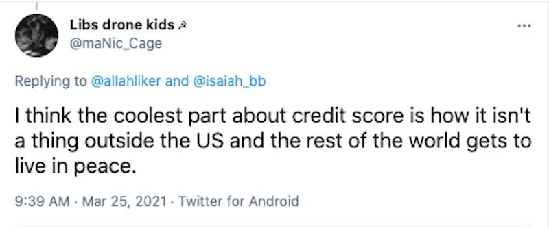 credit score tweet