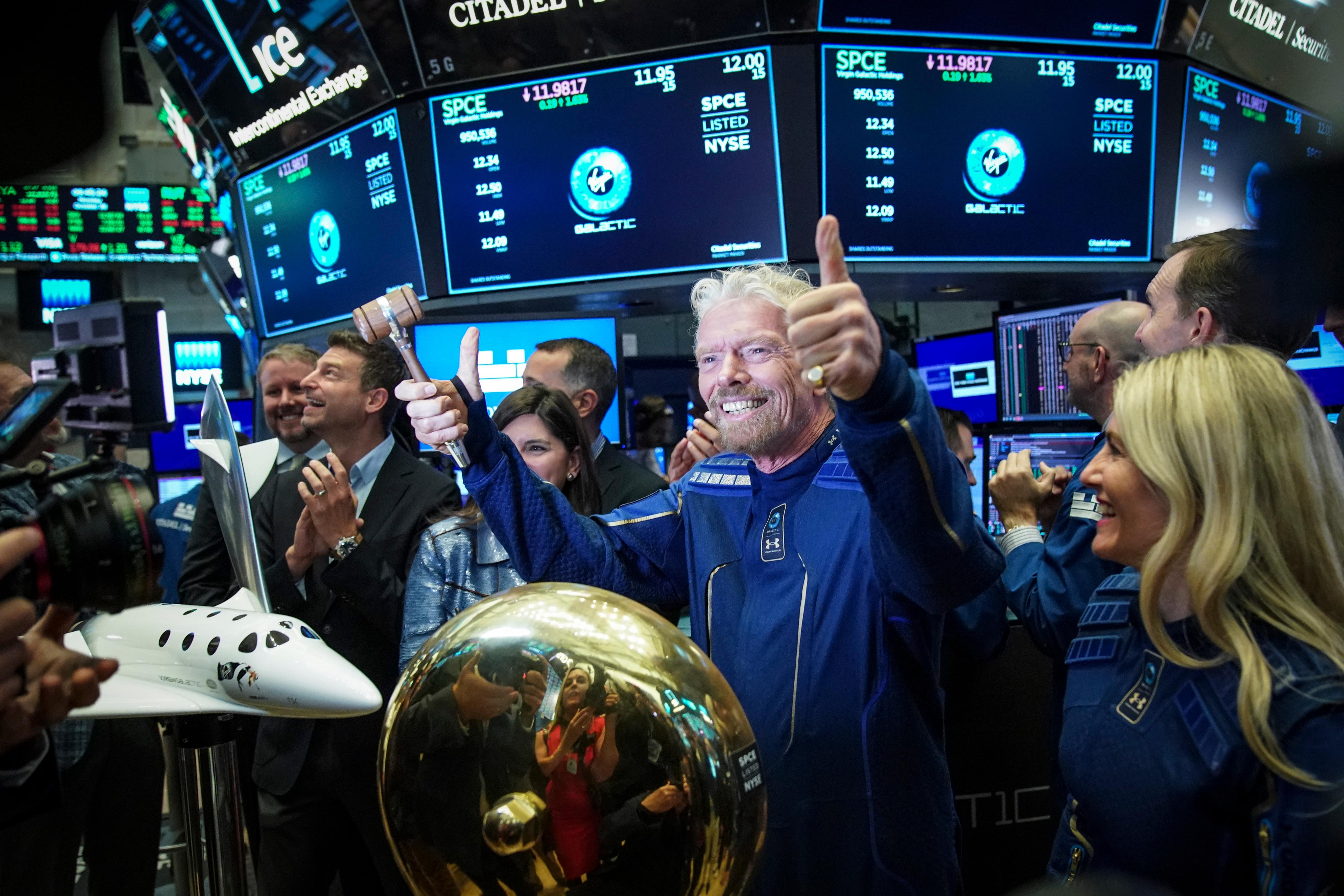 Sir Richard Branson as Virgin Galactic joins NYSE