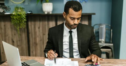 A man doing his personal taxes