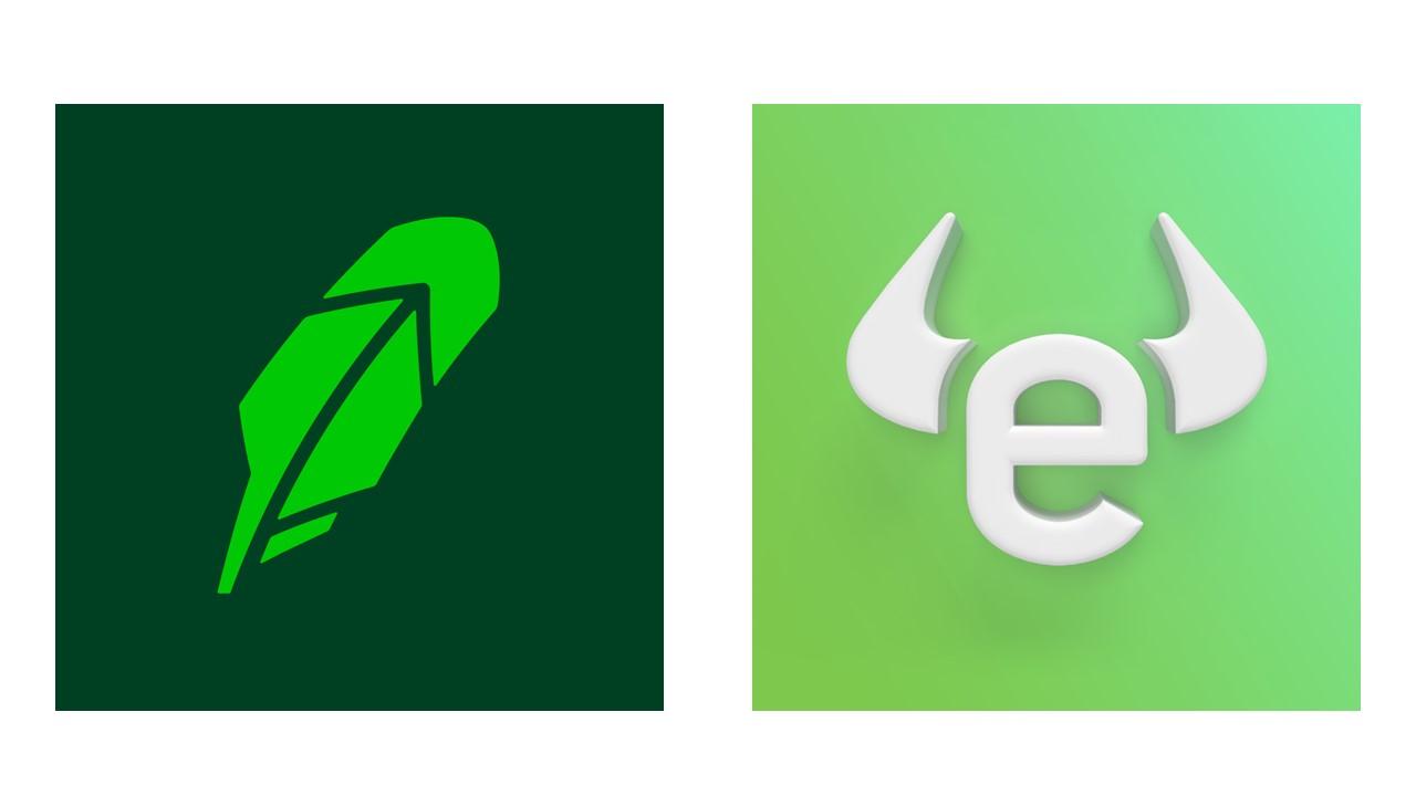 Robinhood and eToro logos