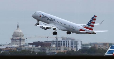 An airplane taking off from an airport