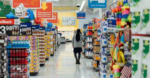 A man walking in a grocery store