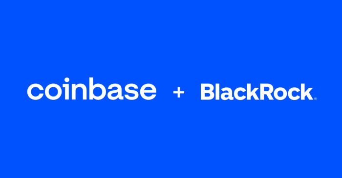 Coinbase and BlackRock logos