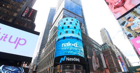 Naked Brands sign on Nasdaq