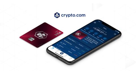 Crypto.com credit card and app on a smartphone