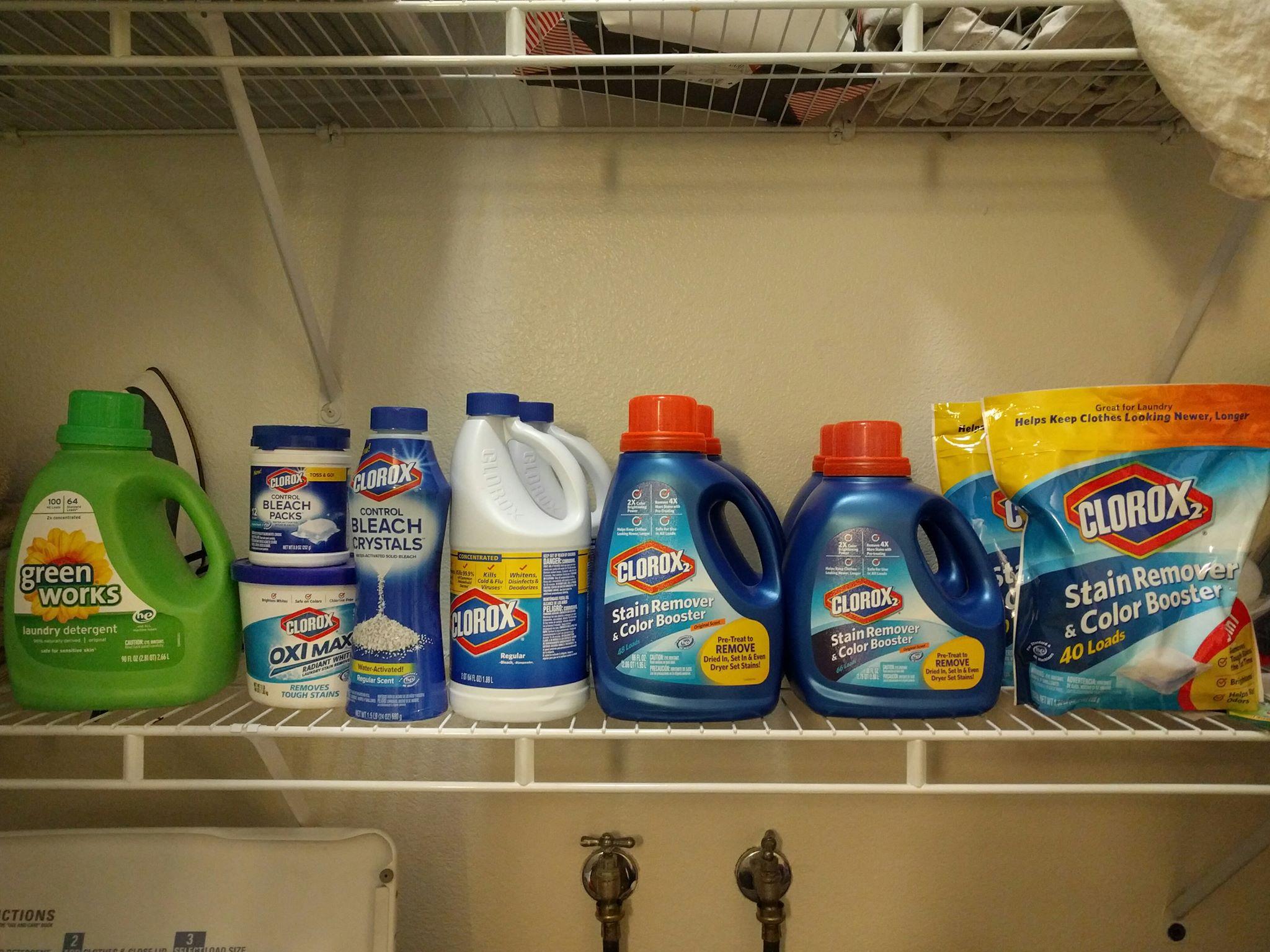 Clorox products on a shelf