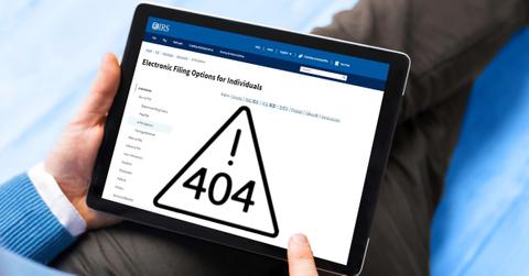 Person encountering trouble on IRS website