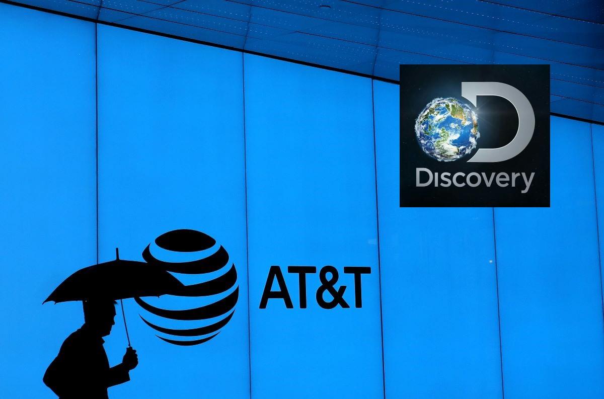 Discovery logo over AT&T wall