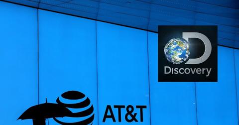 Discovery logo over AT&T wall
