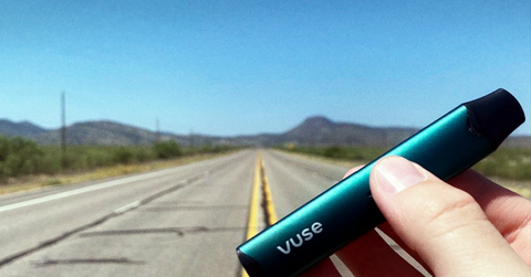 Vuse e-cigarette vape in hand