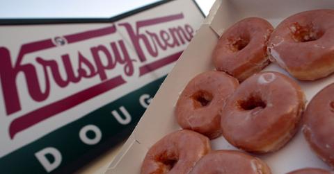 A box of Krispy Kreme doughnuts