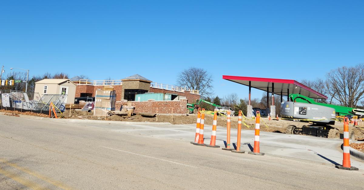 A Sheetz gas station being built.