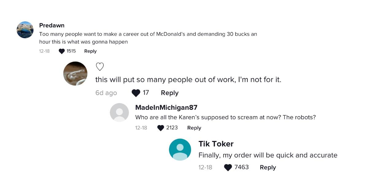 Comments on McDonald's vending machine-style drive-thru