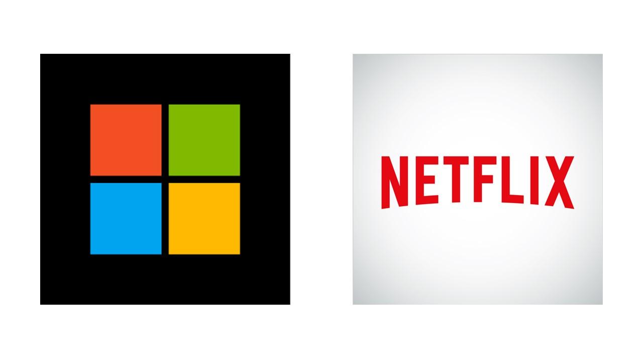 Microsoft and Netflix logos