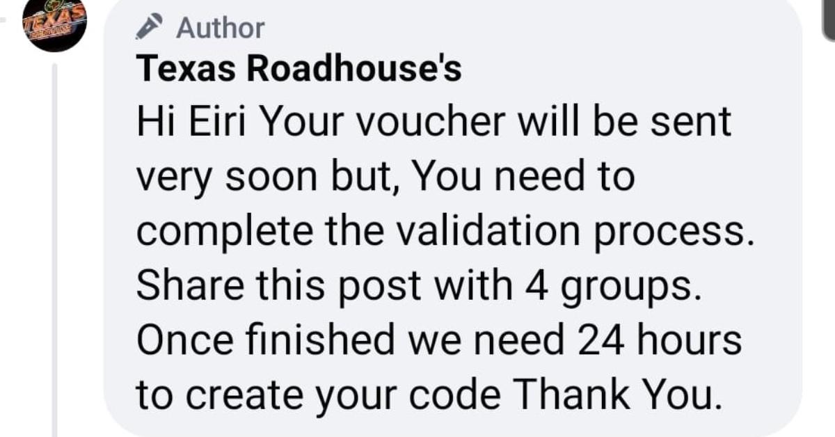 What Is the Texas Roadhouse Voucher Scam on Facebook?