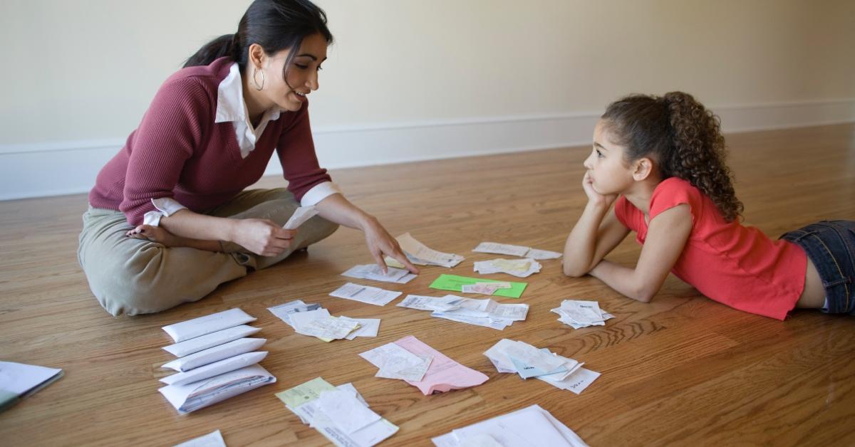 A woman assessing her finances 