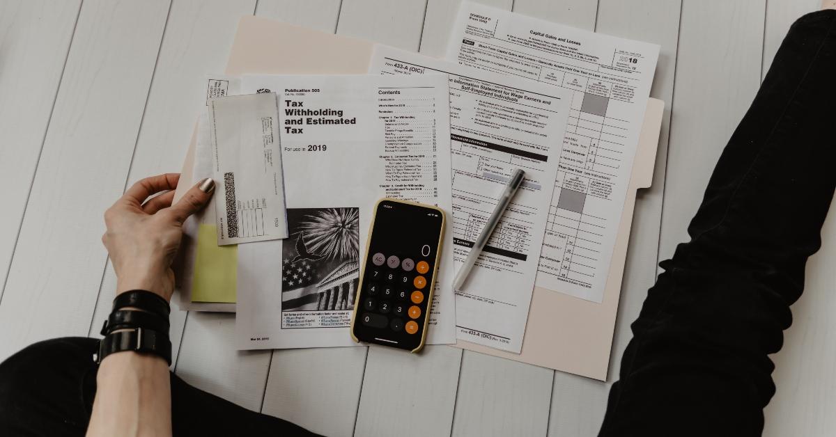 Person looking at tax paperwork