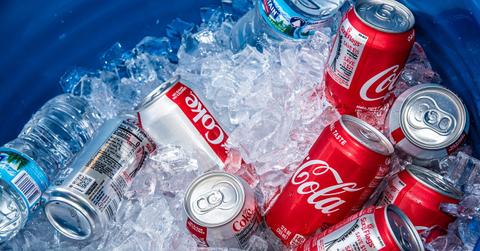 Coca-Cola cans in ice